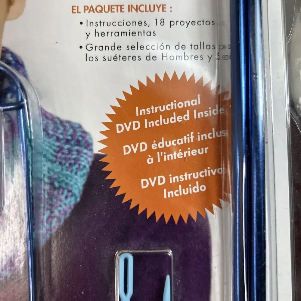 Boye Knit Kit I Taught Myself Knitting Book DVD Needles With Accessories